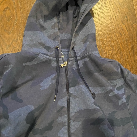 Polo Ralph Lauren men’s xl hoody blue army print great condition - Picture 4 of 4